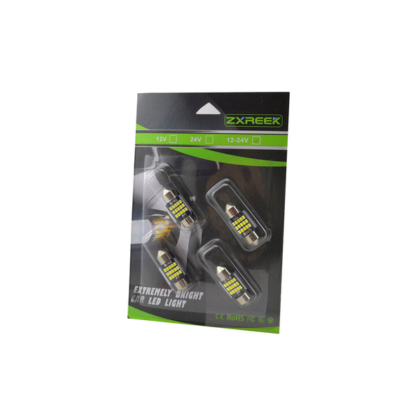 ZXREEK 31mm Festoon Led Light Canbus No Error Free 12-24V 3W 15 2016 SMD 300 Lumens 6000K