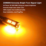 ZXREEK BAU15S 1156PY PY21W 3000lm 54 3030 SMD Turn Signal Blinker LED Light AC 9-30V (Pack of 2)