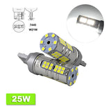 ZXREEK T20 7440 W21W LED Bulbs 1500lm 25W 6000K 9-30V For Back-up Reverse Light Back Up (Pack of 2)