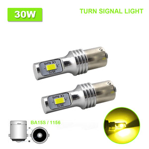 ZXREEK BA15S 1156 P21W 1156A LED TURN SIGNAL LIGHTS 15W*2 2200-2400K Golden Yellow 12-24V ( 2PCS)